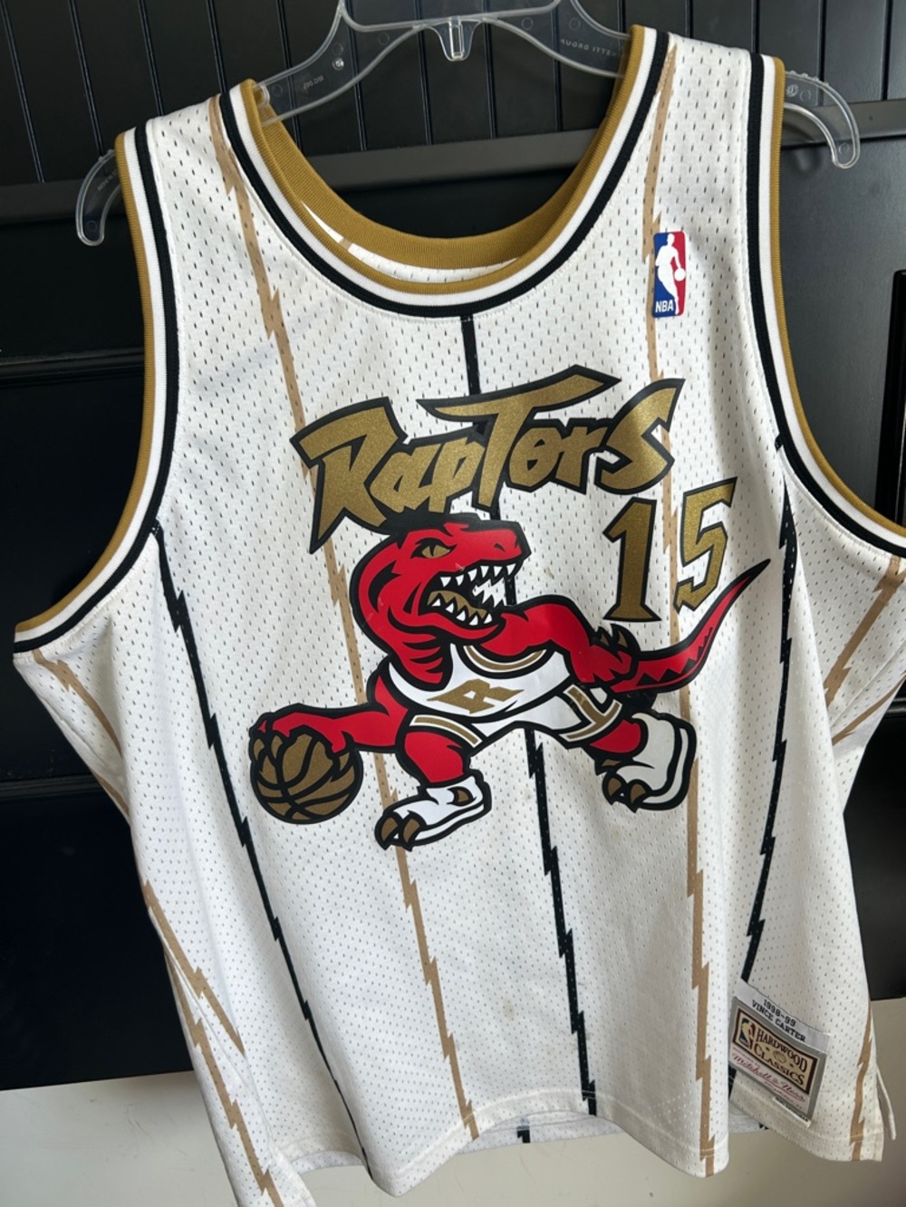 NBA White Red Gold Toronto Raptors Retro Jersey